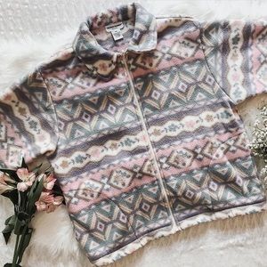 Vintage spring vibes zip up fleece 🌸
